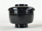 Japanese Lacquered Wooden Lidded Bowl Owan Vtg Rice Soup Dish Red Black LB100
