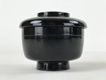 Japanese Lacquered Wooden Lidded Bowl Owan Vtg Rice Soup Dish Red Black LB100