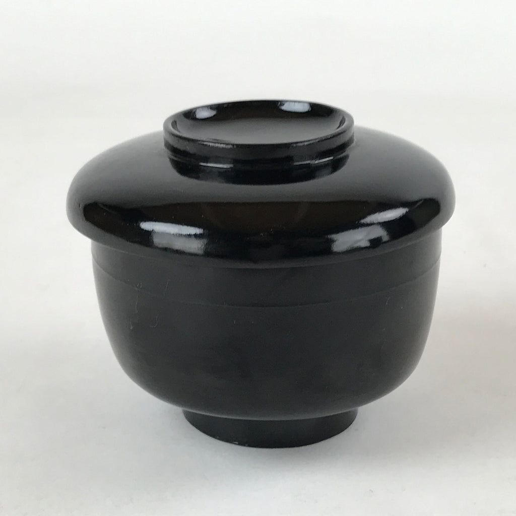 Japanese Lacquered Wooden Lidded Bowl Owan Vtg Rice Soup Dish Red Black LB100