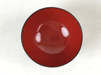 Japanese Lacquered Wooden Lidded Bowl Owan Vtg Rice Soup Dish Red Black LB101