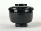Japanese Lacquered Wooden Lidded Bowl Owan Vtg Rice Soup Dish Red Black LB101