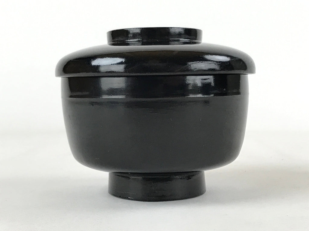 Japanese Lacquered Wooden Lidded Bowl Owan Vtg Rice Soup Dish Red Black LB101