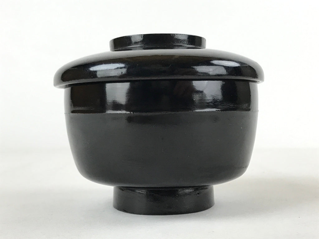 Japanese Lacquered Wooden Lidded Bowl Owan Vtg Rice Soup Dish Red Black LB102