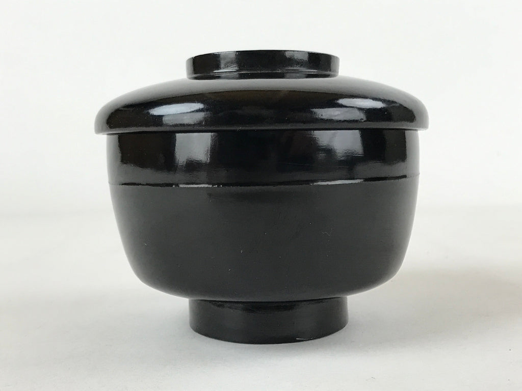 Japanese Lacquered Wooden Lidded Bowl Owan Vtg Rice Soup Dish Red Black LB102