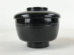 Japanese Lacquered Wooden Lidded Bowl Owan Vtg Rice Soup Dish Red Black LB102