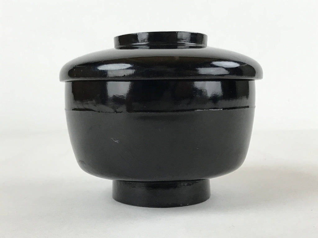 Japanese Lacquered Wooden Lidded Bowl Owan Vtg Rice Soup Dish Red Black LB102