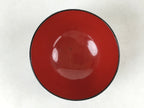 Japanese Lacquered Wooden Lidded Bowl Owan Vtg Rice Soup Dish Red Black LB103