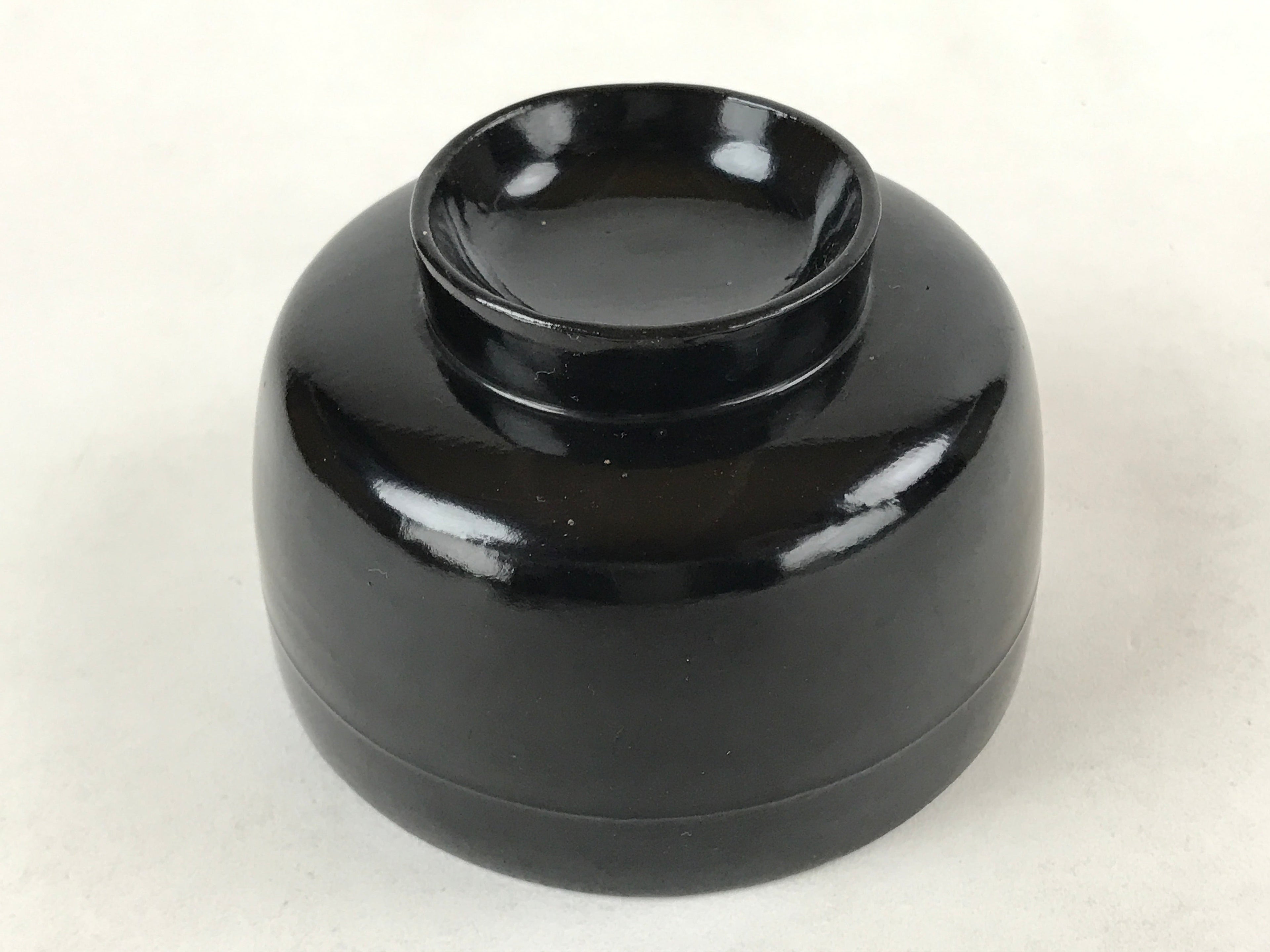 Japanese Lacquered Wooden Lidded Bowl Owan Vtg Rice Soup Dish Red Black LB103