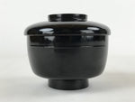 Japanese Lacquered Wooden Lidded Bowl Owan Vtg Rice Soup Dish Red Black LB103