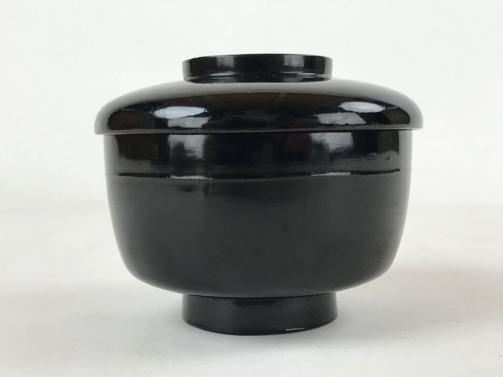 Japanese Lacquered Wooden Lidded Bowl Owan Vtg Rice Soup Dish Red Black LB103