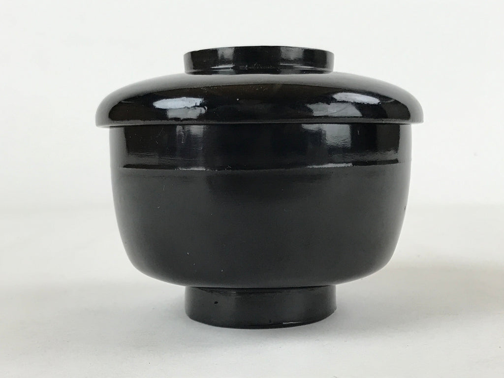 Japanese Lacquered Wooden Lidded Bowl Owan Vtg Rice Soup Dish Red Black LB103