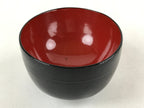 Japanese Lacquered Wooden Lidded Bowl Owan Vtg Rice Soup Dish Red Black LB103