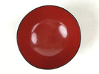 Japanese Lacquered Wooden Lidded Bowl Owan Vtg Rice Soup Dish Red Black LB104