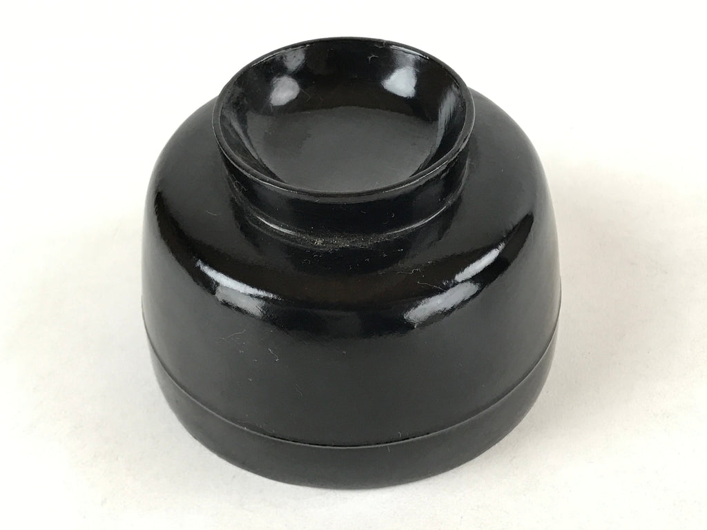 Japanese Lacquered Wooden Lidded Bowl Owan Vtg Rice Soup Dish Red Black LB104