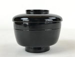 Japanese Lacquered Wooden Lidded Bowl Owan Vtg Rice Soup Dish Red Black LB104