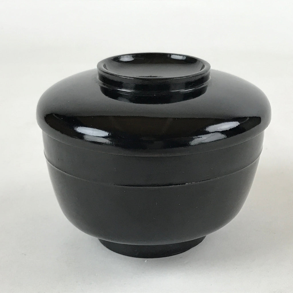 Japanese Lacquered Wooden Lidded Bowl Owan Vtg Rice Soup Dish Red Black LB104