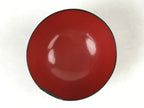 Japanese Lacquered Wooden Lidded Bowl Owan Vtg Rice Soup Dish Red Black LB105