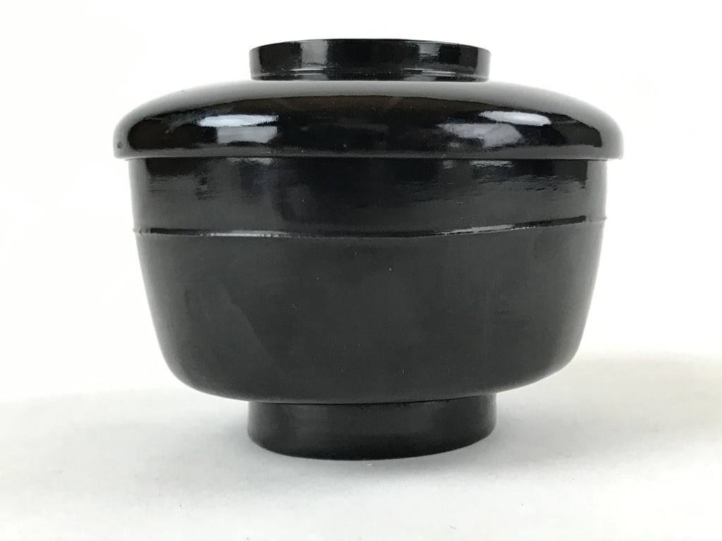 Japanese Lacquered Wooden Lidded Bowl Owan Vtg Rice Soup Dish Red Black LB105