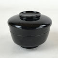 Japanese Lacquered Wooden Lidded Bowl Owan Vtg Rice Soup Dish Red Black LB105