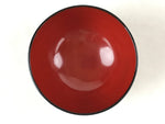 Japanese Lacquered Wooden Lidded Bowl Owan Vtg Rice Soup Dish Red Black LB89