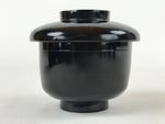 Japanese Lacquered Wooden Lidded Bowl Owan Vtg Rice Soup Dish Red Black LB89