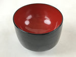 Japanese Lacquered Wooden Lidded Bowl Owan Vtg Rice Soup Dish Red Black LB89