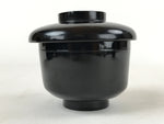 Japanese Lacquered Wooden Lidded Bowl Owan Vtg Rice Soup Dish Red Black LB90