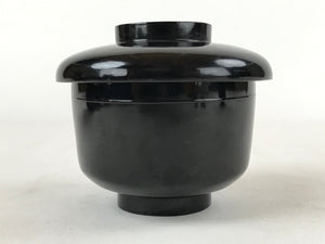 Japanese Lacquered Wooden Lidded Bowl Owan Vtg Rice Soup Dish Red Black LB90