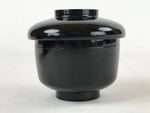 Japanese Lacquered Wooden Lidded Bowl Owan Vtg Rice Soup Dish Red Black LB92