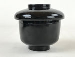 Japanese Lacquered Wooden Lidded Bowl Owan Vtg Rice Soup Dish Red Black LB92