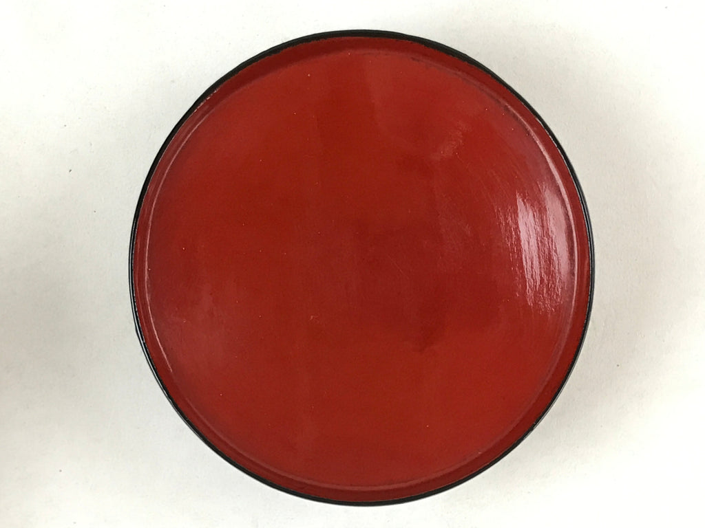 Japanese Lacquered Wooden Lidded Bowl Owan Vtg Rice Soup Dish Red Black LB92