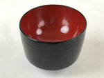 Japanese Lacquered Wooden Lidded Bowl Owan Vtg Rice Soup Dish Red Black LB92