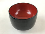 Japanese Lacquered Wooden Lidded Bowl Owan Vtg Rice Soup Dish Red Black LB93