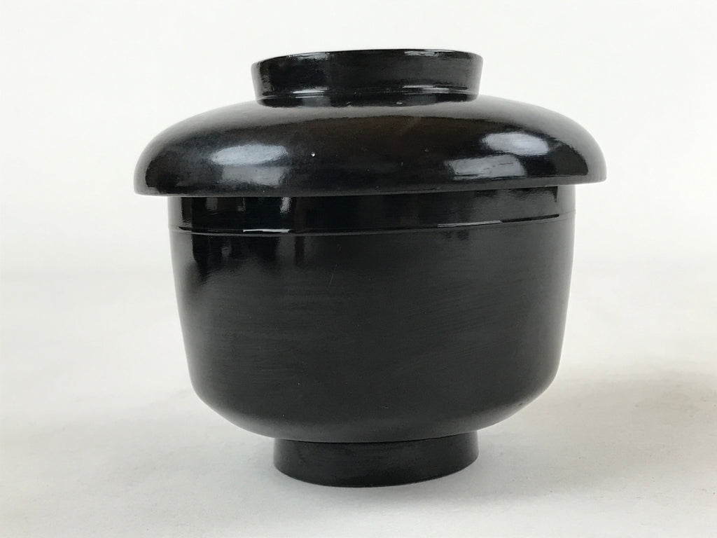 Japanese Lacquered Wooden Lidded Bowl Owan Vtg Rice Soup Dish Red Black LB94