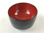 Japanese Lacquered Wooden Lidded Bowl Owan Vtg Rice Soup Dish Red Black LB95