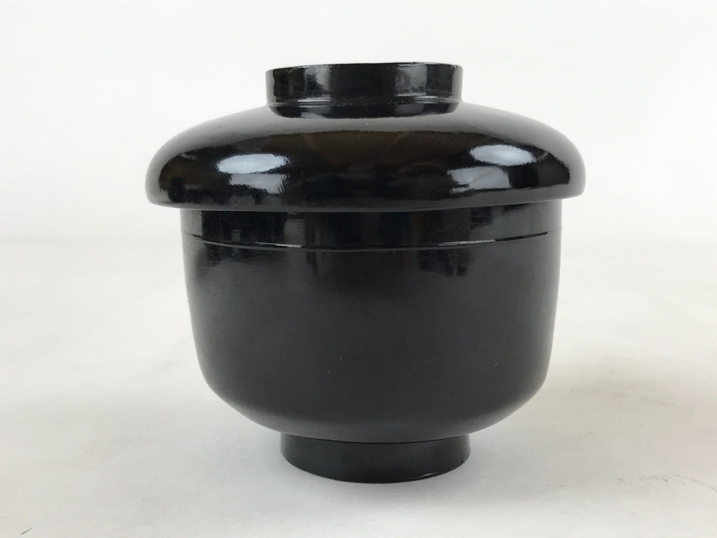 Japanese Lacquered Wooden Lidded Bowl Owan Vtg Rice Soup Dish Red Black LB95