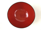 Japanese Lacquered Wooden Lidded Bowl Owan Vtg Rice Soup Dish Red Black LB96