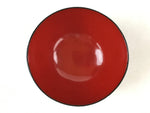 Japanese Lacquered Wooden Lidded Bowl Owan Vtg Rice Soup Dish Red Black LB96