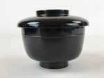 Japanese Lacquered Wooden Lidded Bowl Owan Vtg Rice Soup Dish Red Black LB96