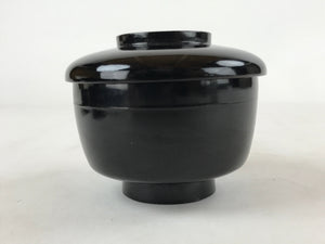 Japanese Lacquered Wooden Lidded Bowl Owan Vtg Rice Soup Dish Red Black LB97