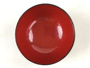 Japanese Lacquered Wooden Lidded Bowl Owan Vtg Rice Soup Dish Red Black LB98