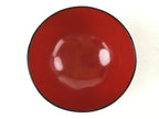Japanese Lacquered Wooden Lidded Bowl Owan Vtg Rice Soup Dish Red Black LB99