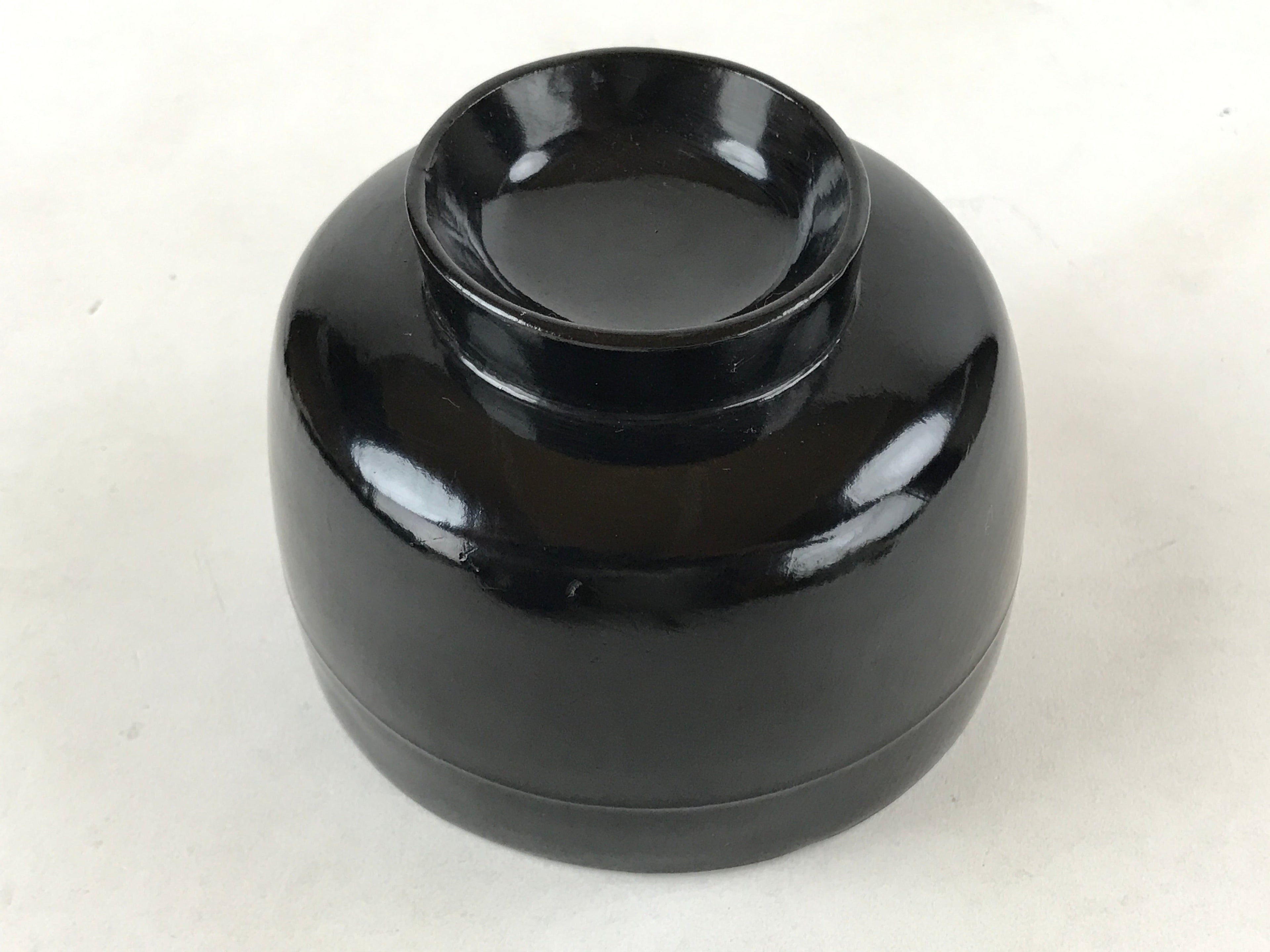 Japanese Lacquered Wooden Lidded Bowl Owan Vtg Rice Soup Dish Red Black LB99