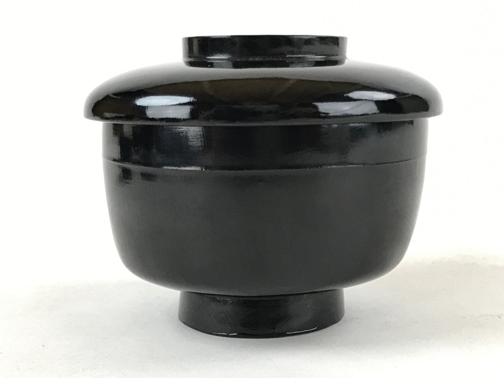 Japanese Lacquered Wooden Lidded Bowl Owan Vtg Rice Soup Dish Red Black LB99