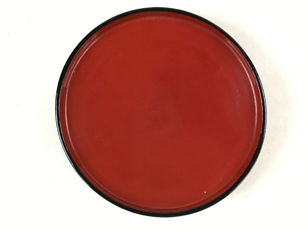 Japanese Lacquered Wooden Lidded Bowl Owan Vtg Rice Soup Dish Red Black LB99