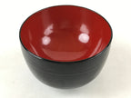 Japanese Lacquered Wooden Lidded Bowl Owan Vtg Rice Soup Dish Red Black LB99