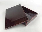 Japanese Lacquered Wooden Lidded Fumibako Letter Box Shunkei Storage Brown FB74