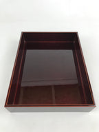Japanese Lacquered Wooden Lidded Fumibako Letter Box Shunkei Storage Brown FB74