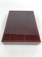 Japanese Lacquered Wooden Lidded Fumibako Letter Box Shunkei Storage Brown FB74