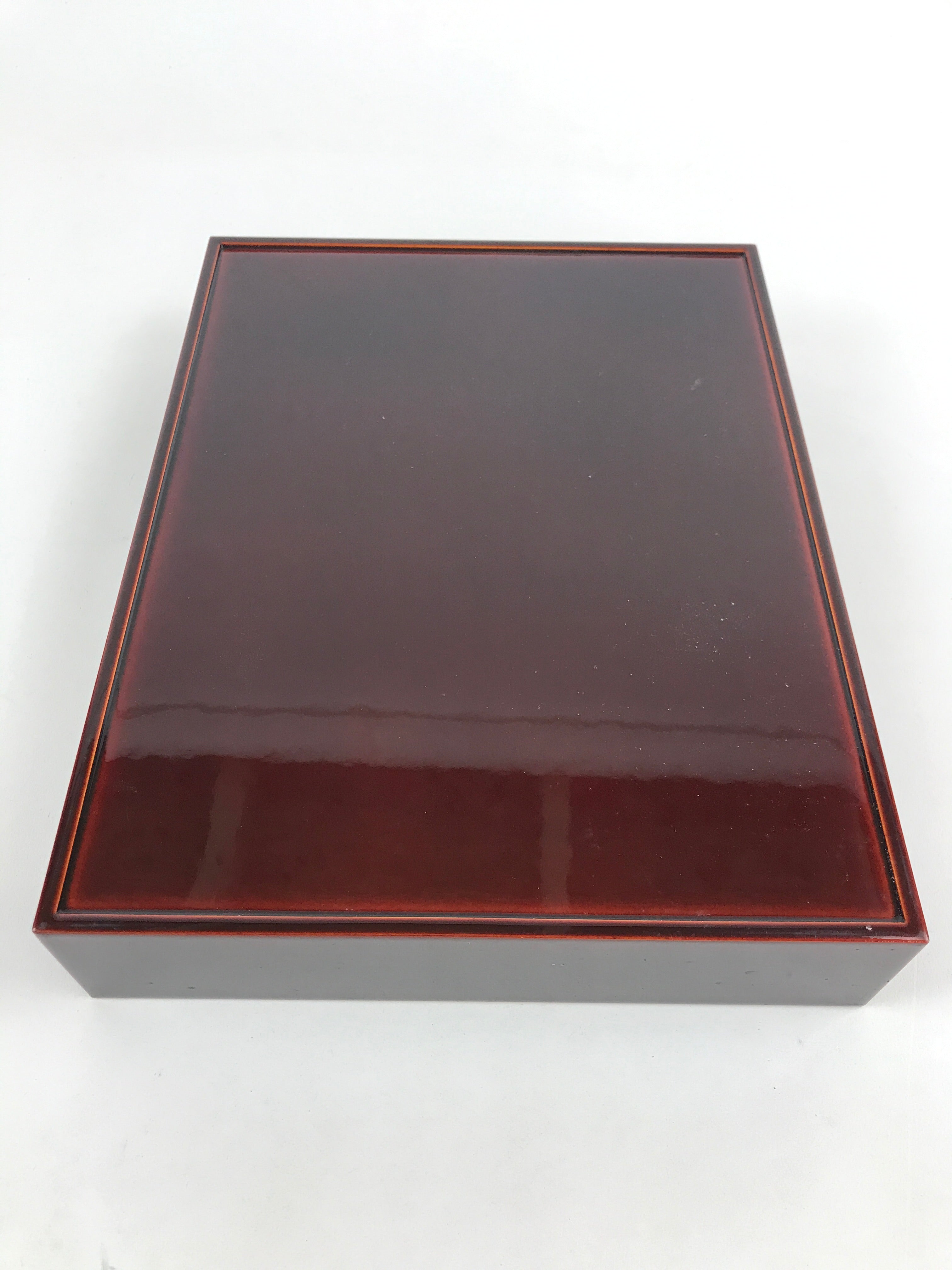 Japanese Lacquered Wooden Lidded Fumibako Letter Box Shunkei Storage Brown FB74